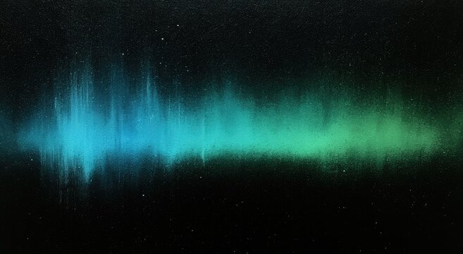 Abstract cosmic aurora light display with nebulae and faint stars