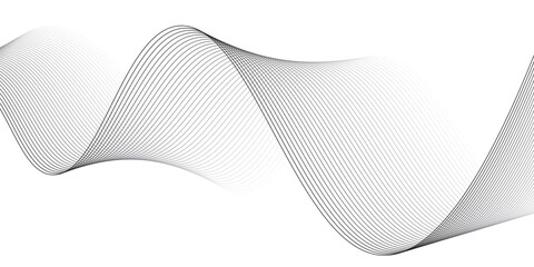 Fototapeta premium An abstract, minimalist graphic represents a fluid wave pattern created by delicate, parallel lines, conveying a sense of motion and simplicity.
