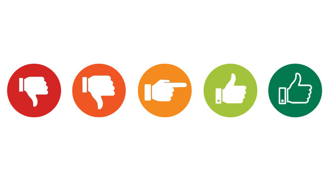 Social media icons, thumbs down, thumbs up, like dislike buttons, vector set