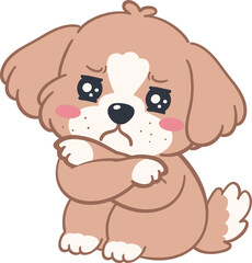 Fototapeta premium Dog Cartoon Expression Sticker Set