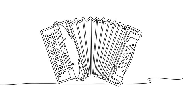 Accordion line art on white background.