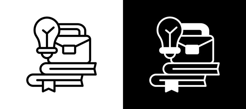 Business Knowledge whiteblack icon