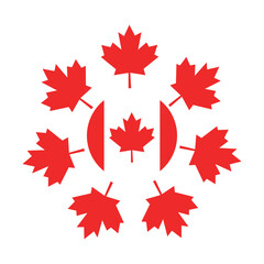 Obraz premium Canada Maple Circle Emblem Illustration