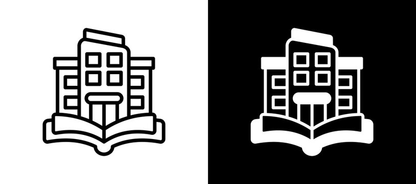 Learning Center whiteblack icon