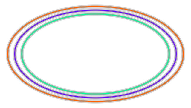 Pulsing neon oval frame. Isolated transparent PNG glowing circular border overlay.