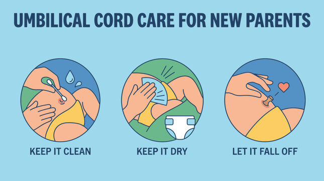 Baby Umbilical Cord Care Illustration for New Parents