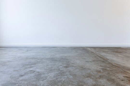The Empty Room featuring a Minimalist White Wall and Concrete Floor
