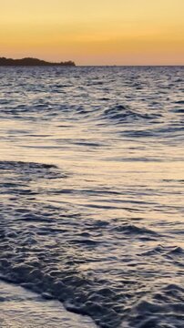 Ocean Waves During Golden Hour Sunrise