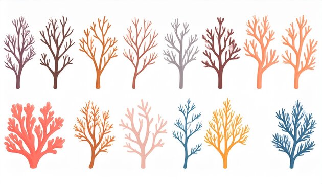 Colorful autumn tree branches with vibrant foliage against sky.