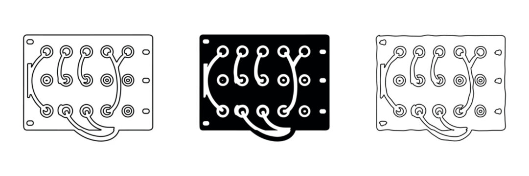 Simple schematic diagram of electrical connections on a circuit board