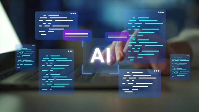 AI coding tool. Assisting software development and automating tasks. AI to generate code for creating applications on laptop. 