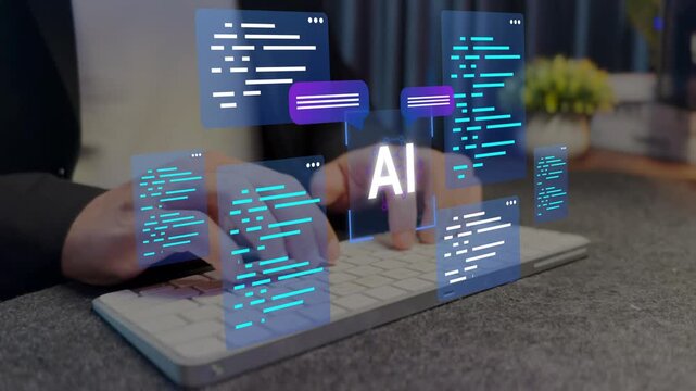 AI coding tool. Assisting software development and automating tasks. AI to generate code for creating applications on laptop. 