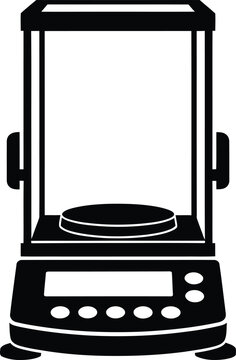 Black analytical balance scale icon
