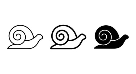 Simple Snail Icons, Vector Set: Outline, Filled, Silhouette Styles for Nature and Slow Concepts © sahid