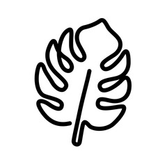 Split Leaf Philodendron in Monochrome Line Art © Je
