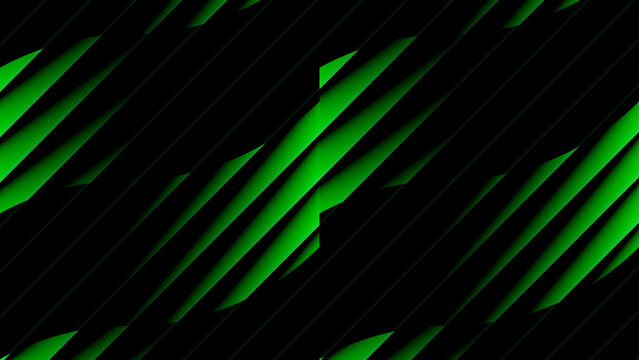 Futuristic green abstract technology background with digital lines, data network wave pattern, glowing light design, business concept vector illustration on black backdrop with blue accents