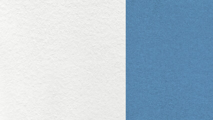 Fototapeta premium White paper texture two color background with muted blue vertical split and copy space for template, banner, presentation