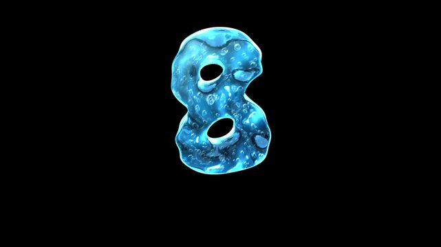 Liquid Water Bubble Number 8 Loop on Alpha Background