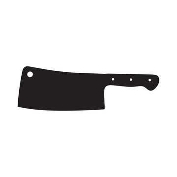 Cleaver silhouette on a white background simple kitchen tool depiction