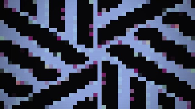 Digital Glitch Pattern: A captivating abstract pattern created by digital glitches, featuring sharp black lines interspersed with distorted light blue and subtle pink hues.
