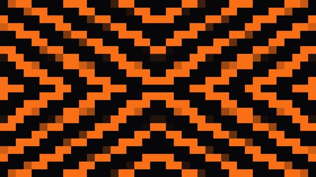 Orange and Black Geometric Pattern: A striking, abstract geometric pattern in vibrant orange and deep black, creating a bold and dynamic visual effect.