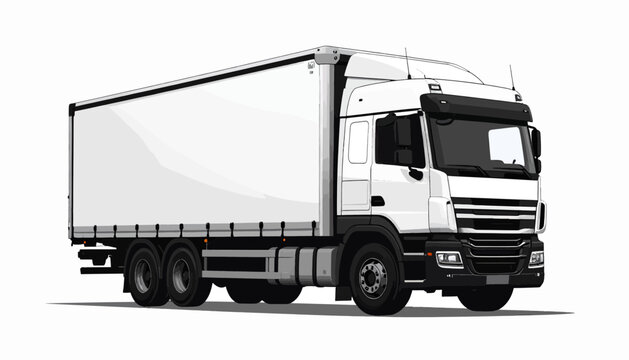 Large Semi Truck Front View.