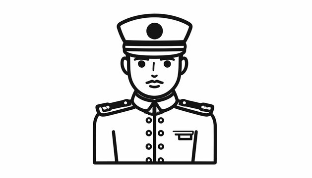 Man in military uniform and hat.