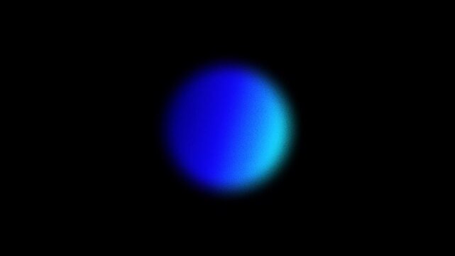 Abstract animation of blue circle gradient element with grainy noise texture