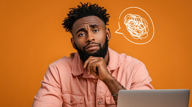 The Black man looked thoughtful, unable to think of anything.