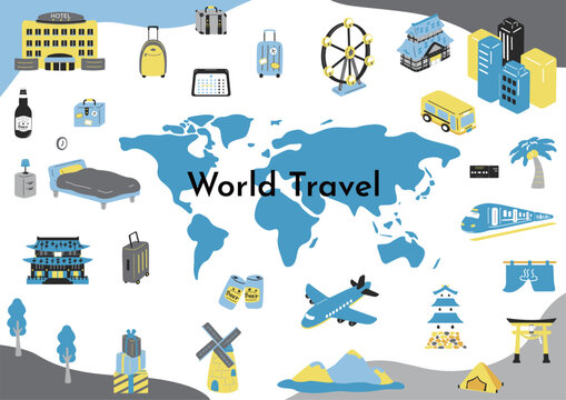 海外旅行のイラスト