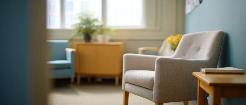 Cozy modern living room with armchair