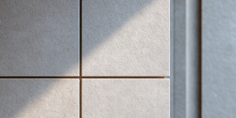 Fototapeta premium Close up of beige stone tile wall
