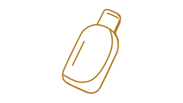 Clean flat vector line icon of a minimalist sunscreen bottle, useful for spa menus, outdoor safety posts, or seasonal skincare promotions.