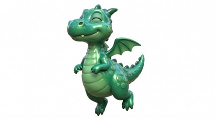 Fototapeta premium 3d Cartoon Dragon Character with Glossy Texture and Wings