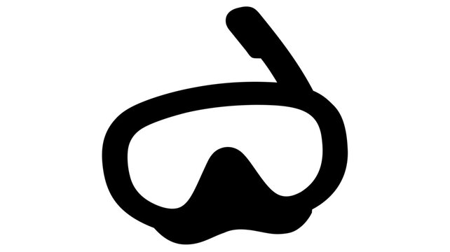 Clean flat vector line icon of a snorkel mask, ideal for beach activity maps, diving lessons, vacation apps, and summer recreation designs.