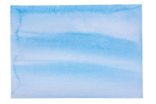 Abstract blue watercolor painted on white paper , background or texture with gradients shadow horizontal shape, copy space (High resolution), real photo