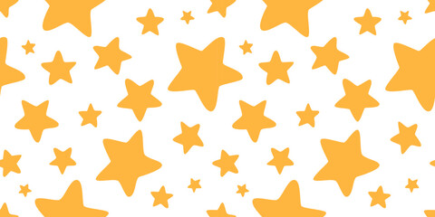 Cute Yellow Stars Seamless Pattern
