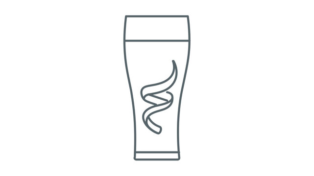Minimal clean flat vector line icon depicting a lemonade glass with ice, suited for picnic invitations, drink lists, and cafe branding.