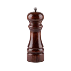 Dark wood pepper mill, kitchen spice grinder, wooden pepper shaker, cooking tool © univect