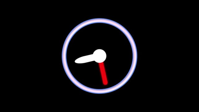 nice simple clock animation round icon in dark black background animation video futures