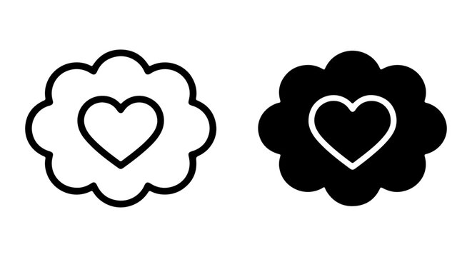 Heart Icon Set, Love Symbol Vector Graphics, Romantic Emblems, Valentine's Day Design Elements