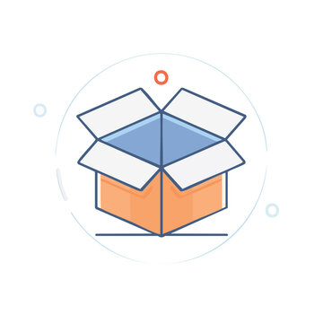 Open Cardboard Box Icon