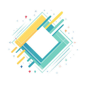Abstract Geometric Frame with Overlapping Shapes