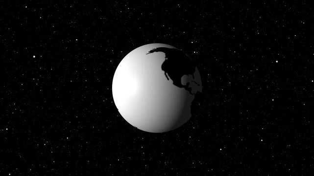 Rotating earth globe with stars background animation 4K UHD
