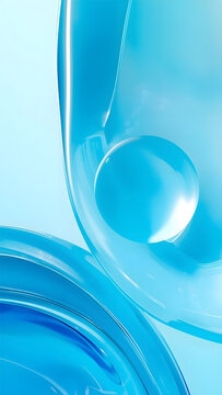 abstract 3d blue glass wave background
