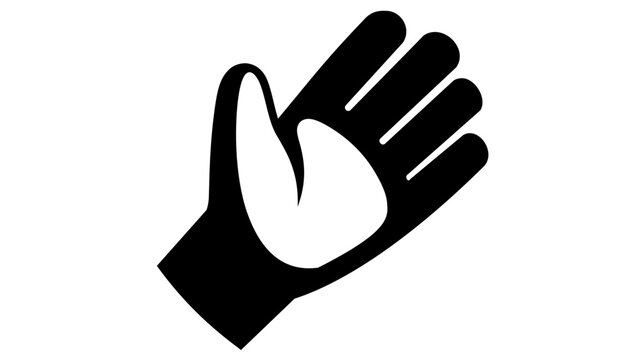 This clean flat vector line icon shows a goalkeeper glove, suited to soccer coaching charts, sports ecommerce filters, or youth team materials.