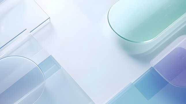abstract blue glass shapes background