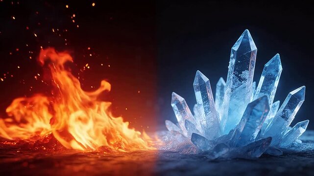 Fire and ice crystal formations