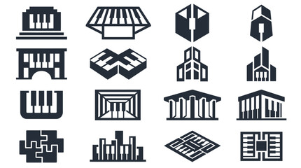 Piano keyboard architecture graphic designs. © reptorAI