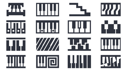 Piano keyboard graphic design elements. © reptorAI